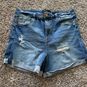 Kendall & Kylie Blue Distressed Jean Shorts